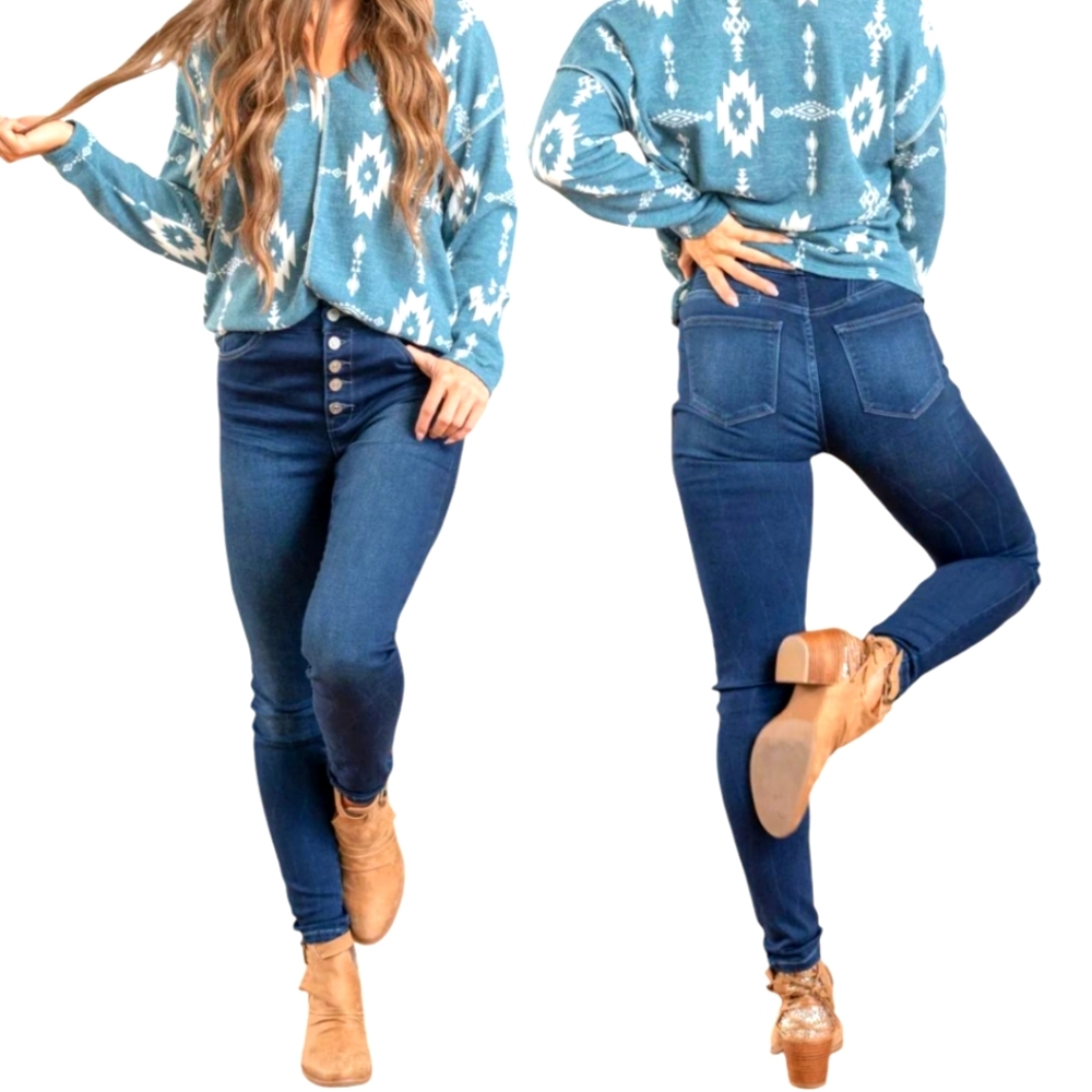 KanCan High-Rise Skinny Stretch BLU Jeans. Women's Size: Waist 7/27x29 Inseam.
